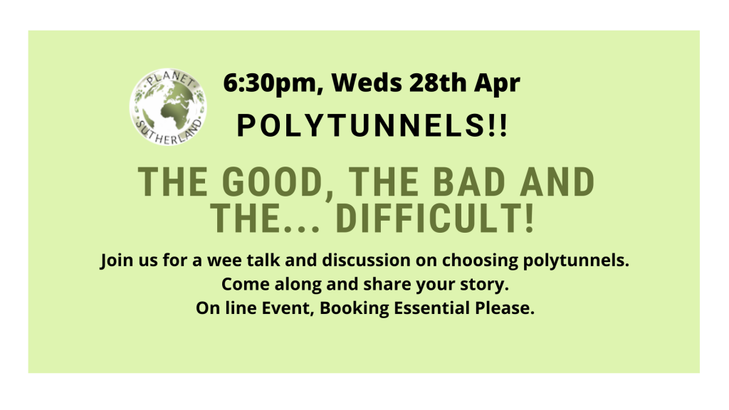 Polytunnels Discussion Event, 28th April.